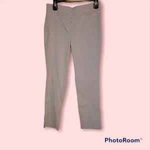 Anne Klein Women’s Blue & White Classic Sheersucker Cropped Ankle Pants Size